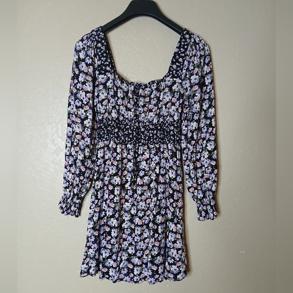 SONOMA Women's Black Floral Milk Maid Dress Size S Whimsy Coquette Fairy - Picture 1 of 6